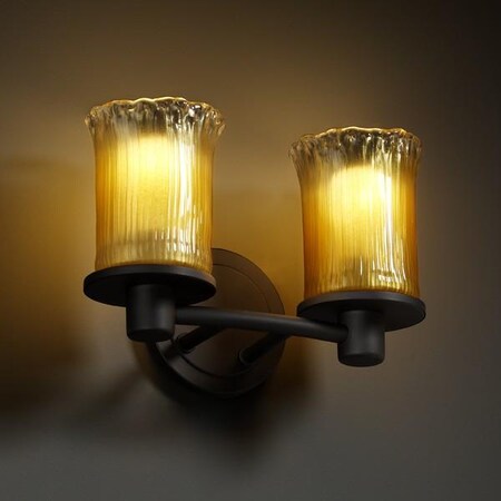 Justice Design Group GLA-8512-16-CLRT-NCKL 2 Light Veneto Luce